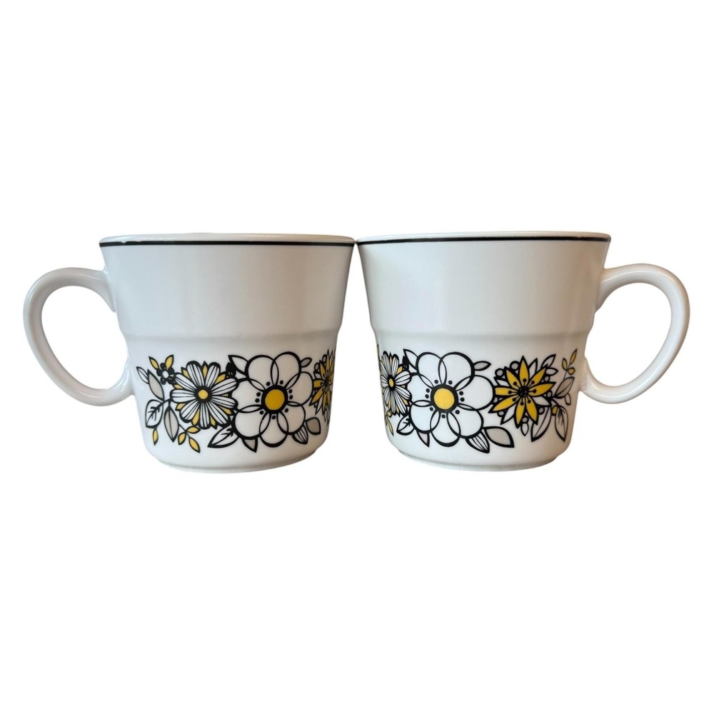 Vintage Noritake Tressa 9029 Replacement Cups Set of 2 1970s MCM Progression
